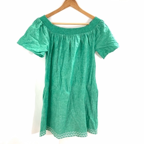 Gap Factory Green Off the Shoulder Dress - Picture 2 of 2